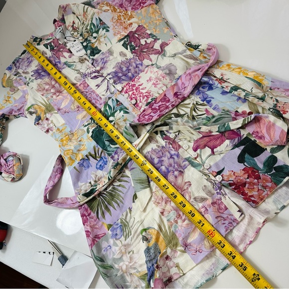 ZARA mini dress BELTED FLORAL button up dress or tunic top simply CHIC BOHO M - Picture 9 of 15